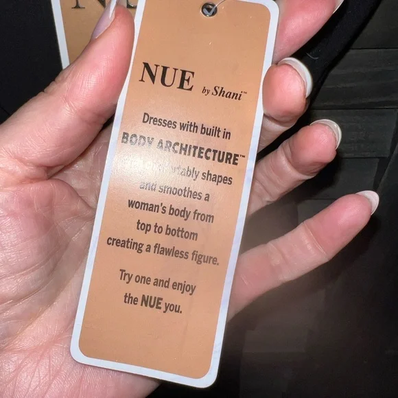 NWT NUE by Shani Black Wrap Dress – Belted Sheath Work Cocktail Size 6 - Picture 7 of 9